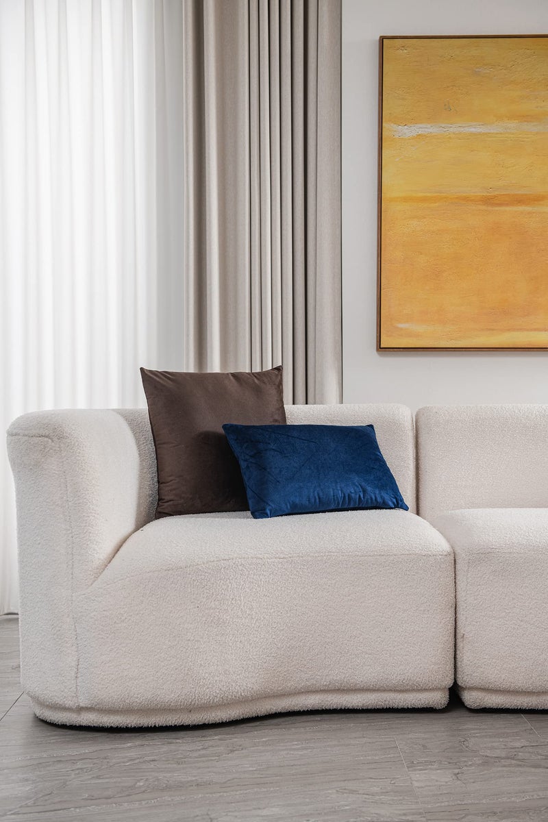 DEZENE Couch Pillow Cases 12x20 Navy: 2 Pack Cozy Soft Velvet Rectangular Throw Pillow Covers for Farmhouse Home Decor - Image 3